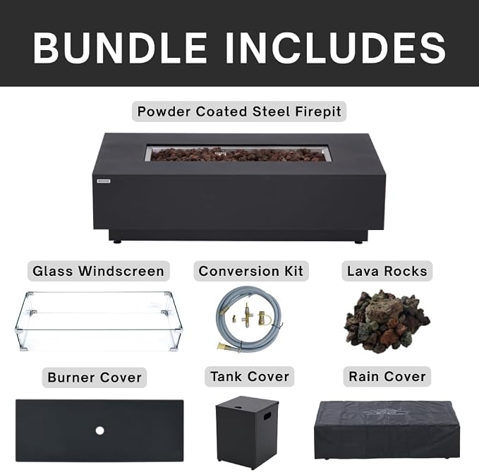 Westwood 50” Propane Fire Pit Smokeless Firepit Converts to Outdoor Gas Fire Pit - Image 2