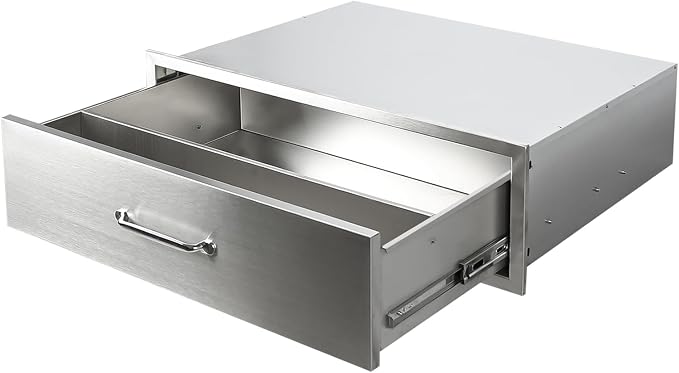 Outdoor Kitchen Drawers 30"Wx10"Hx23"D Flush Mount Access Single Drawer BBQ by Unknown