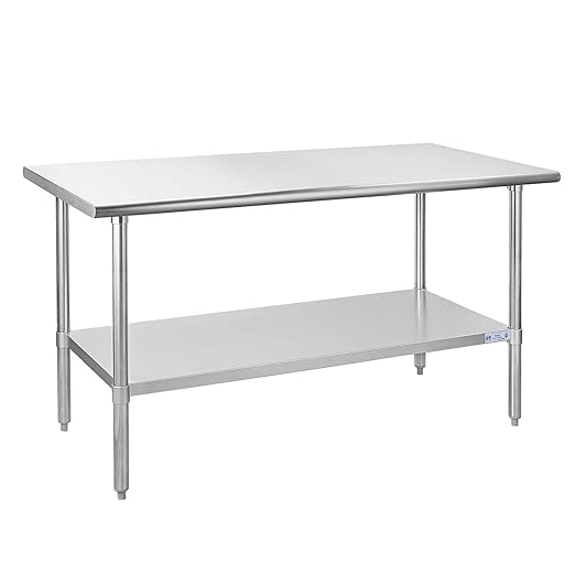 Hally Stainless Steel Table for Prep & Work 30 x 60 Inches, NSF Commercial by HallySinksTablesH