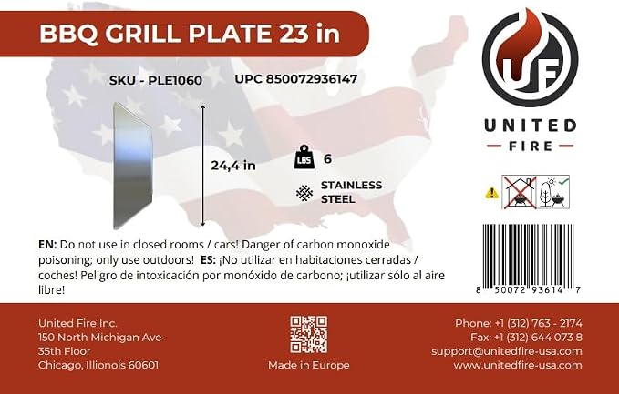 Stainless Steel Grill Griddle Plate – 23" Square Plancha Top, 4 mm Heavy Duty - Image 6