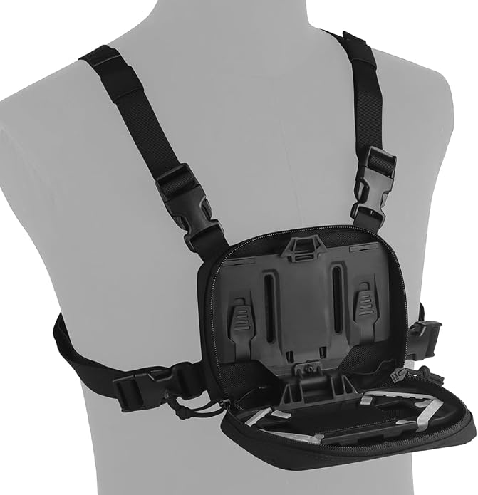 FoldPanel Tactical Chest Vest Pouch Set, Chest Rig Phone Mount as 4.7-6.7" by Let+Me+Be