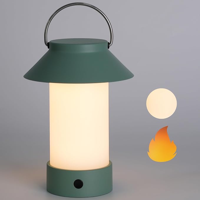 Rechargeable Outdoor Lantern Waterproof, Dimmable Warm White & Flickering Flame by WEILAILUX