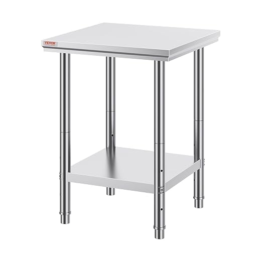 Vevor Stainless Steel 24 x 24 x 32 Inch Commercial Kitchen Prep & Work Table - Image 9