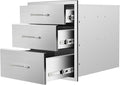 Outdoor Kitchen Drawers 18"Wx21"Hx23"D Flush Mount Access 3-Drawer BBQ by Unknown