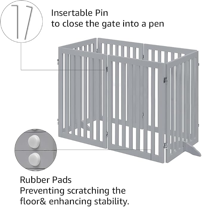 unipaws 120" Extra Wide Pet Gate, Free Standing Dog Gate - Image 5