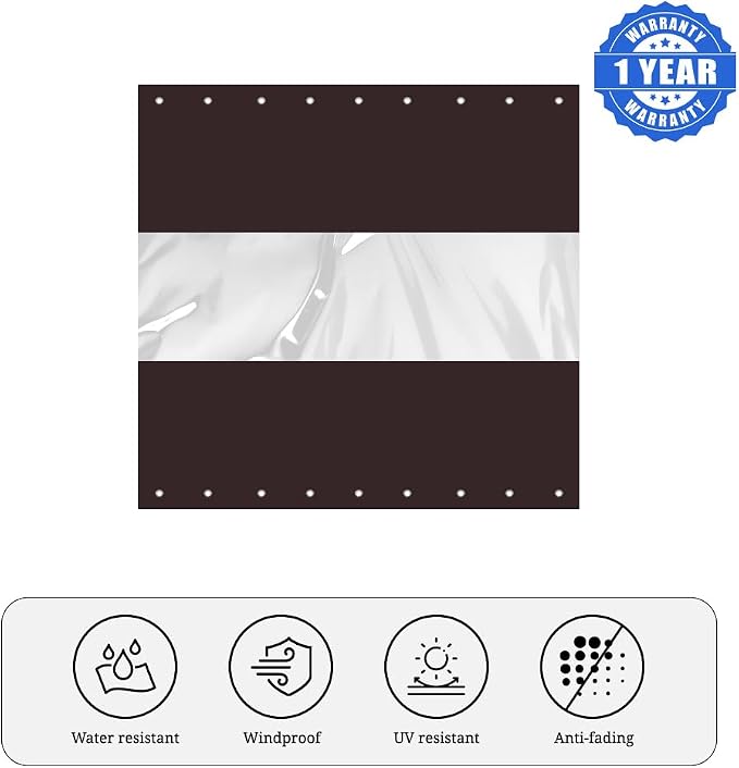 Covers & all Outdoor Clear Panel Curtain, 12 oz Vinyl Outdoor Curtains - Image 3