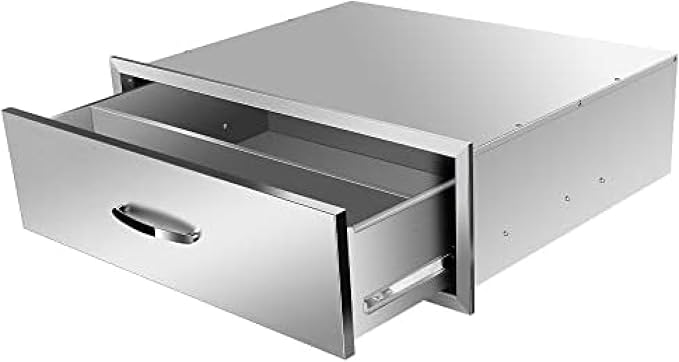 BBQ Outdoor Kitchen Drawers Stainless Steel 3-Drawer BBQ Drawer Enclosed - Image 2