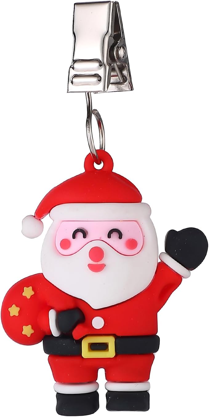 TwoFish Home Set of 4 Xmas Santa Claus Tablecloth Weight Clips Xmas Santa Claus - Image 6