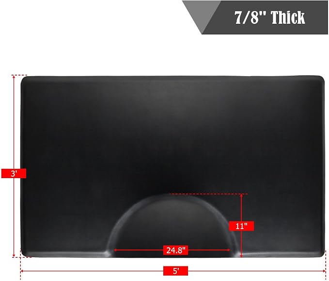 3' x 5' Salon Anti Fatigue Mat for Hair Stylist 7/8'' Thick, Rectangle Comfort - Image 3