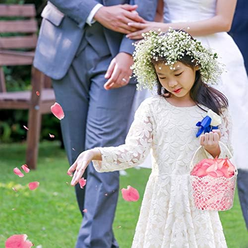 WILLBOND 4pcs White Flower Girl Basket - Image 7