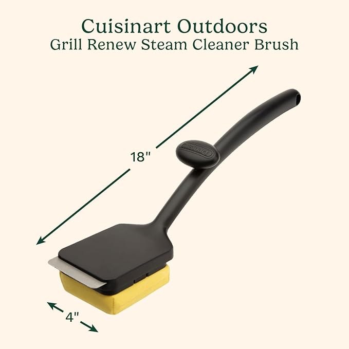 Grill Brush, Bristle-Free Steam Cleaner with Silicone Head, Black/Yellow