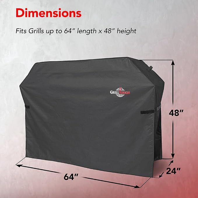 Heavy Duty BBQ Grill Cover for Outdoor Grill, 64 Inch – Waterproof, Weather - Image 2
