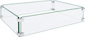 Fire Pit Wind Guard, 35.5"x15.5"x6" Glass Wind Guard by ProtectYourOutdoorProductsforLongerLife