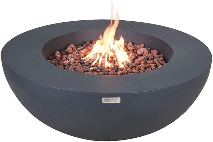 Elementi | Lunar Gas Fire Pit Cast Concrete 42" Round Fire Table, Outdoor Fire - Image 8