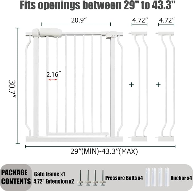 Walk Through Expandable Baby & Dog Gate 38.5-43.3 Inch - Image 2