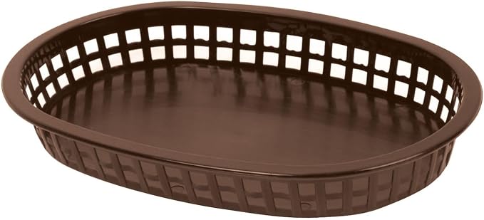 TrueCraftware- 10-3/4" Oblong Fast Food Basket Brown Plastic Set of 12- Fry - Image 2