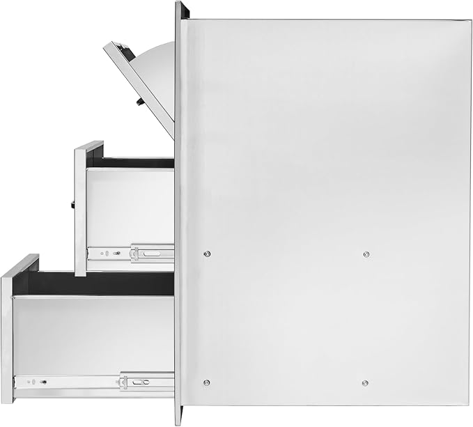 VEVOR 17W x 30H x 21D Inch Outdoor Kitchen Stainless Steel Double Access Drawers - Image 12