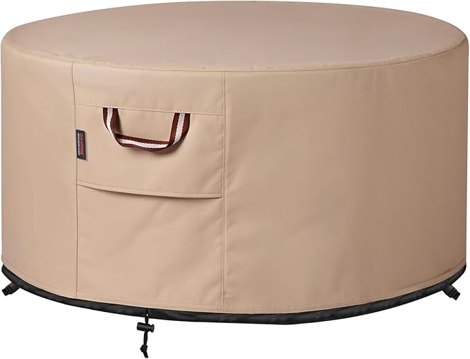 QH.HOME Fire Pit Cover Round-29-32 Inch Heavy Duty 900D Strong Tear-Resistant by QHHOME