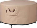 QH.HOME Fire Pit Cover Round-37-40 Inch Heavy Duty 900D Strong Tear-Resistant by QHHOME