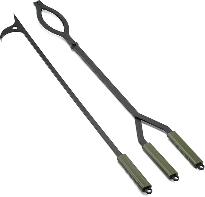 Stanbroil 40" Firewood Tongs and Fire Poker Set, Large Campfire Tongs Tool Set by Stanbroil
