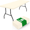 Spandex 8 Foot Rectangle Table Cloth 6 Pack, Elastic Fitted Tablecloths by Moosfor