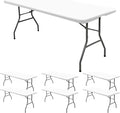 6 Pack Stretch Fabric Table Top Cap Cover, fits 6' Tables, Spandex Table Covers by REWOMC
