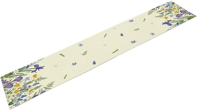 Wildflowers Table Runner, Spring Purple Floral Summer Seasons Daisy Flower - Image 2