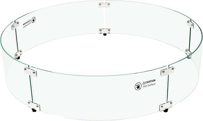 33" x 33" x 7" Round Fire Pit Wind Guard by Pariplus