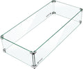 Holy Fire 29.5" L x 13.5" x 6" Rectangle Fire Pit Glass Wind Guard Clear by HOLYFIRE