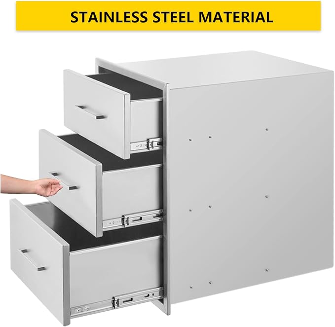 TIANAI Outdoor Kitchen Drawer 14" W x 21" H x 21" D Stainless Steel BBQ Drawer - Image 7