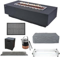 Elementi Granville Fire Pit Bundle Outdoor Firepit Set Includes 60” Dark Grey by Unknown