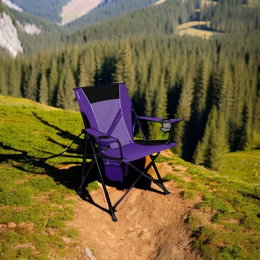 Camping Chairs with Dual Lock, Diamond Ripstop Polyester, Purple