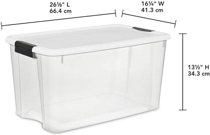 Sterilite 8 Pack Ultra Storage Totes, Lidded Plastic Containers, 116 Qt and 70 - Image 5