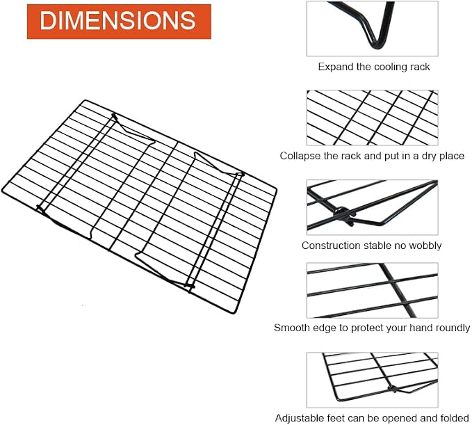 3-Tier Stackable Cooling Racks, Stainless Steel Wire Rack Baking Rack Oven Rack - Image 4