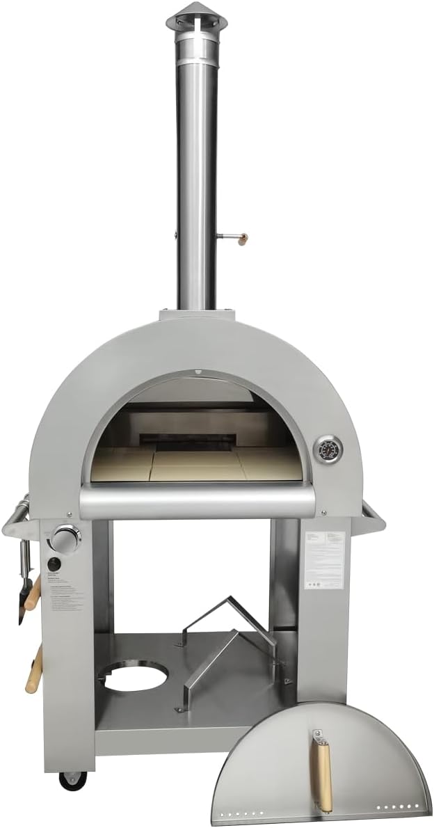 32.5" Wood Fired & Propane Gas Pizza Oven - Image 4