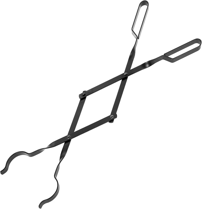 Fireplace Tongs 26”, himaly Heavy Duty Wrought Iron Steel Fireplace Poker Tools by Himaly