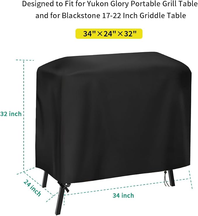 Griddle Cover for Yukon Glory Portable Grill Table, Outdoor 22 inch 17 inch - Image 3
