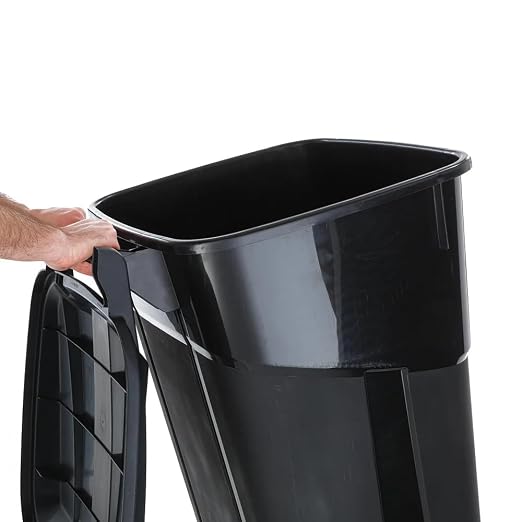 32 Gallon Wheeled Garbage Can, Attached Lid - Image 3