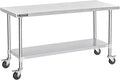 DuraSteel 30x72 NSF Stainless Steel Cart Work Table by DuraSteel
