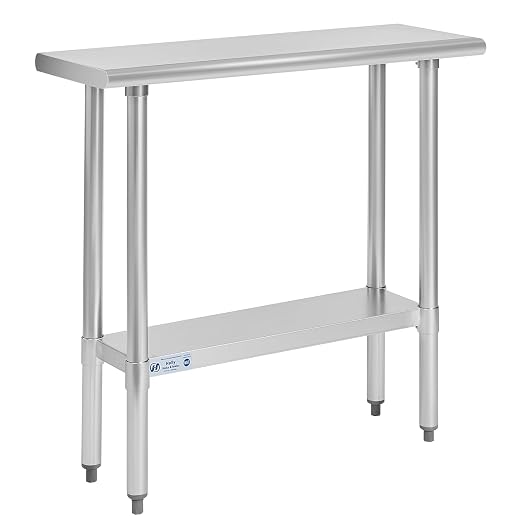 Hally Stainless Steel Table for Prep & Work 14 x 36 Inches, NSF Commercial by HallySinksTablesH