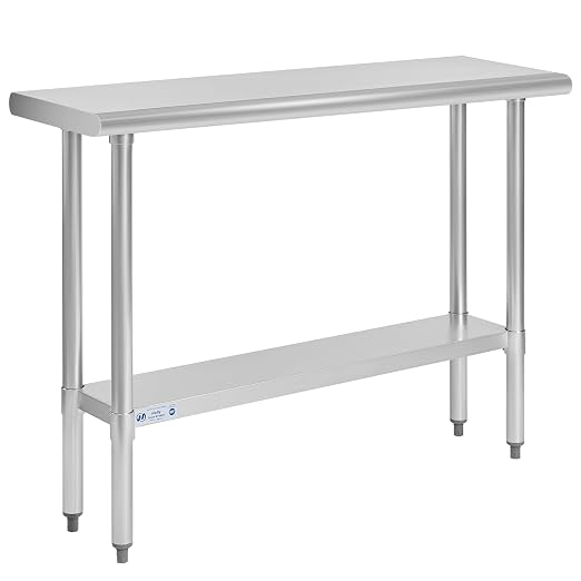 Hally Stainless Steel Table for Prep & Work 14 x 48 Inches, NSF Commercial by HallySinksTablesH