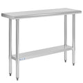 Hally Stainless Steel Table for Prep & Work 14 x 48 Inches, NSF Commercial by HallySinksTablesH