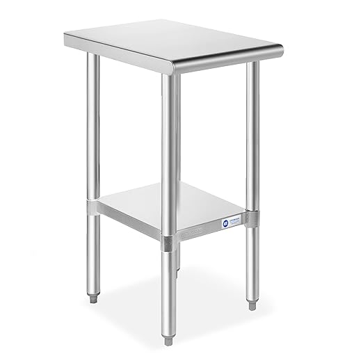 GRIDMANN Stainless Steel Work Table 12 x 24 Inches, NSF Commercial Kitchen Prep by GRIDMANN