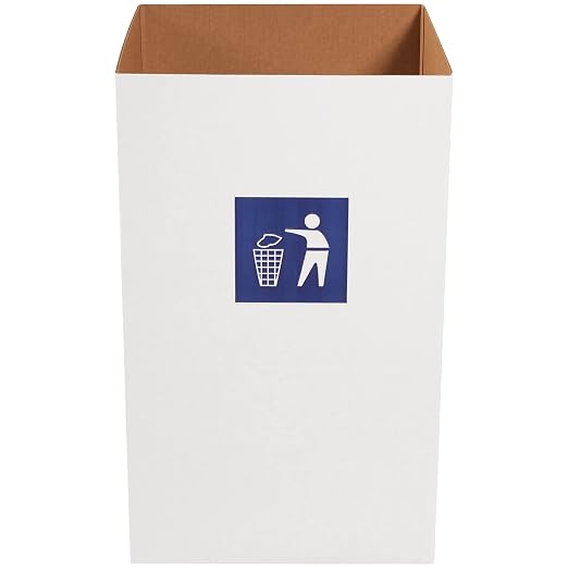 Box USA 50 Gallon 18" L x 18" W x 36" H 10-Pack Cardboard Trash Cans and - Image 3