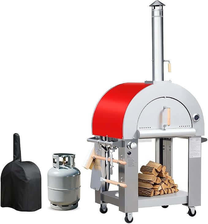 KOSTCH 32.5 inch Wood Fired and Propane Gas Pizza Oven by KOSTCH