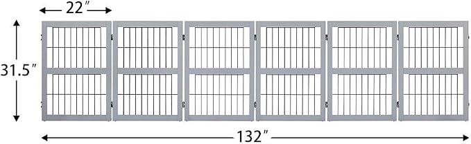unipaws 132" Extra Wide Dog Gate, 31.5” Height Free Standing Tall Pet Fence - Image 7