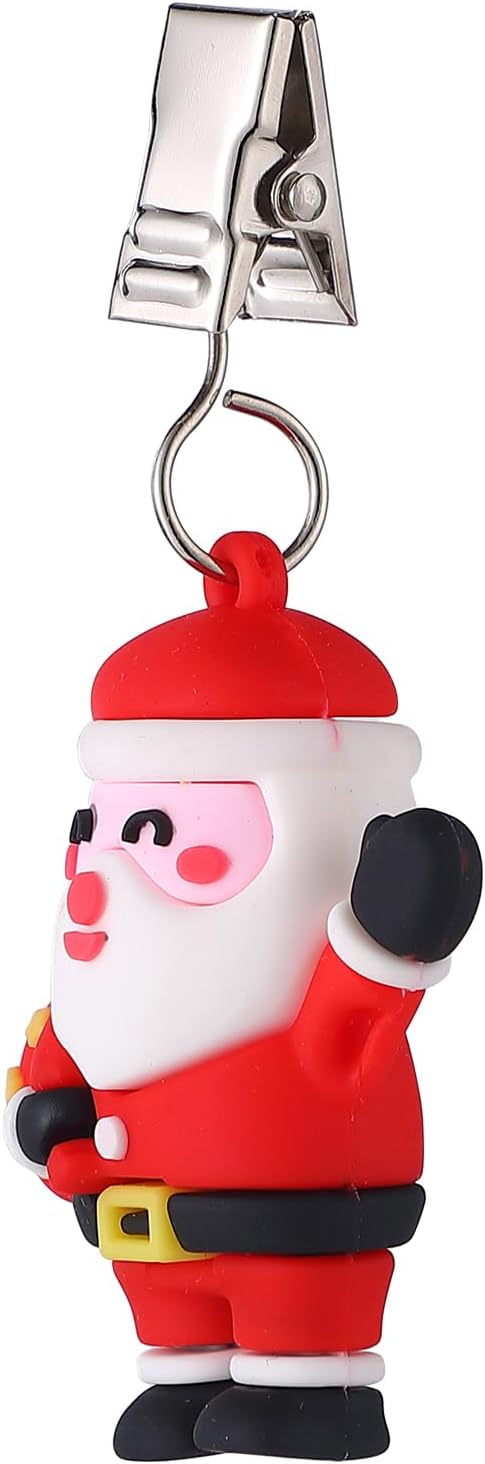 TwoFish Home Set of 4 Xmas Santa Claus Tablecloth Weight Clips Xmas Santa Claus - Image 5