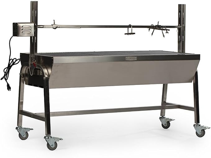 Ash & Ember 13W Stainless Steel Rotisserie Grill, Rated 85 LB by TitanGreatOutdoors