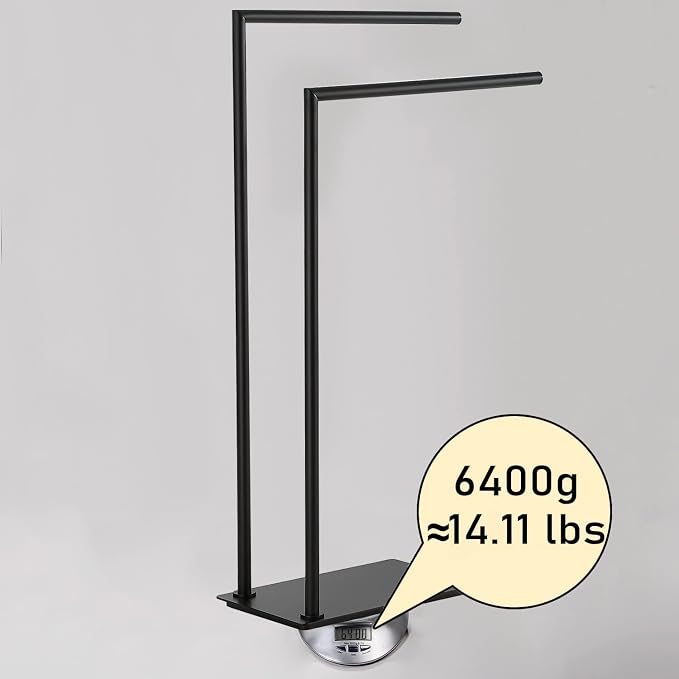 Stand Towel Rack for Bathroom Free Standing Double Towel Holders on Floor Bath - Image 5