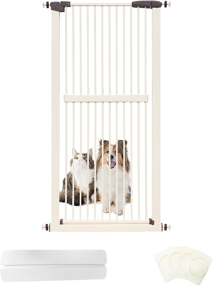 Lumizone Extra Tall Cat Gate 61.02" High Pressure Mounted Extra Wide by Lumizone